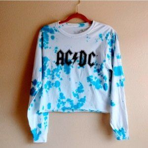 True Vintage AC/DC Long Sleeve Tee Tie Dyed Small